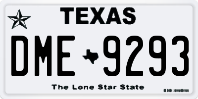 TX license plate DME9293