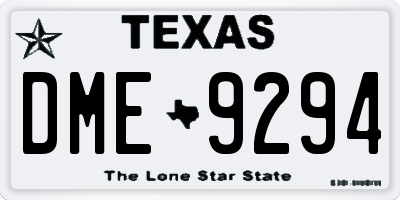 TX license plate DME9294