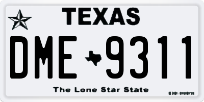 TX license plate DME9311