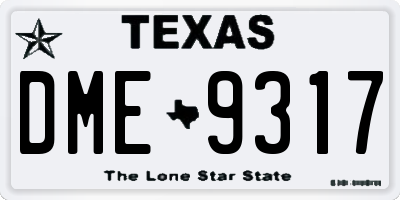 TX license plate DME9317