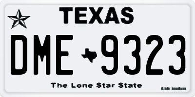 TX license plate DME9323