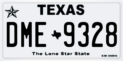 TX license plate DME9328