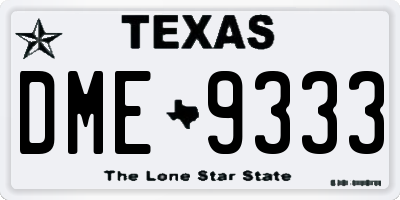 TX license plate DME9333