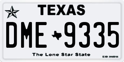 TX license plate DME9335