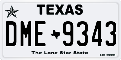 TX license plate DME9343