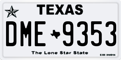 TX license plate DME9353