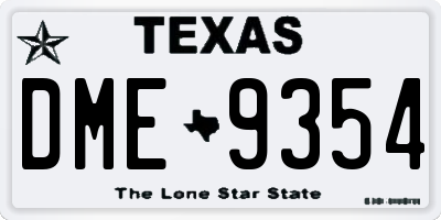 TX license plate DME9354