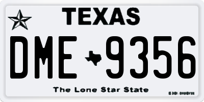 TX license plate DME9356
