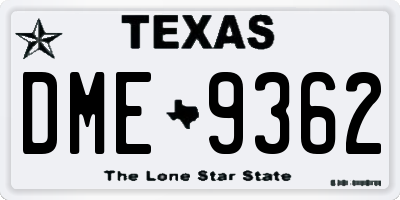 TX license plate DME9362