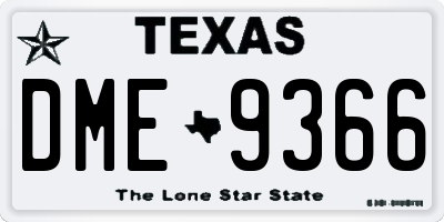 TX license plate DME9366