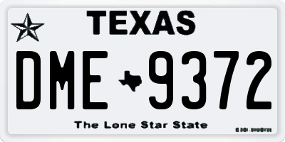 TX license plate DME9372