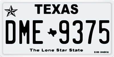 TX license plate DME9375