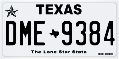 TX license plate DME9384