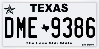 TX license plate DME9386