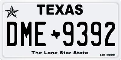 TX license plate DME9392