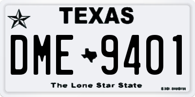 TX license plate DME9401