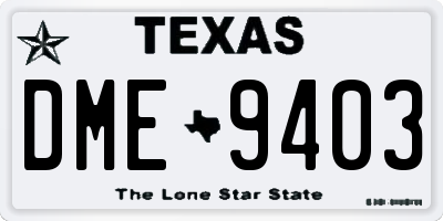 TX license plate DME9403