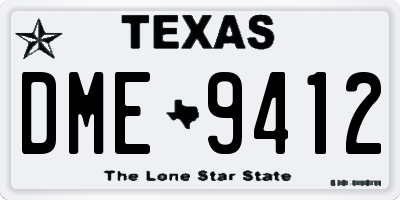 TX license plate DME9412