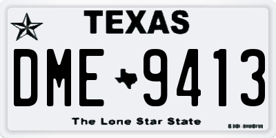 TX license plate DME9413