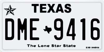 TX license plate DME9416