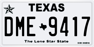 TX license plate DME9417