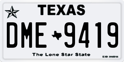 TX license plate DME9419