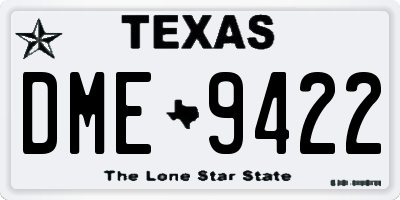 TX license plate DME9422