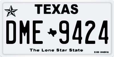 TX license plate DME9424