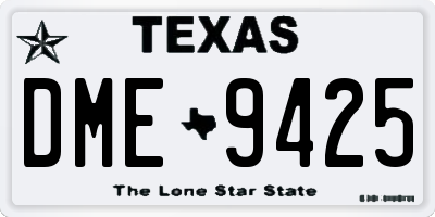 TX license plate DME9425