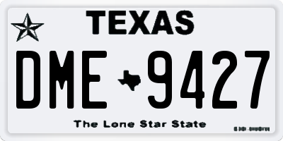 TX license plate DME9427