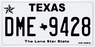 TX license plate DME9428