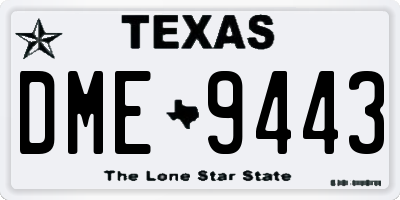 TX license plate DME9443