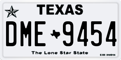 TX license plate DME9454