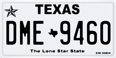 TX license plate DME9460