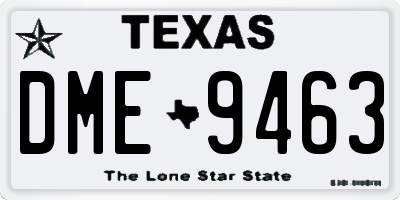 TX license plate DME9463