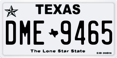 TX license plate DME9465