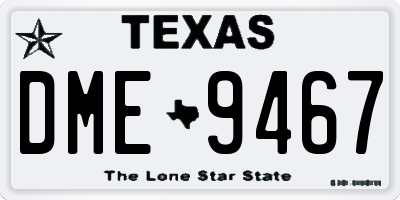 TX license plate DME9467