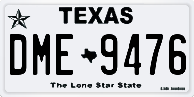 TX license plate DME9476