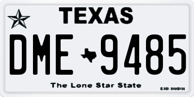 TX license plate DME9485