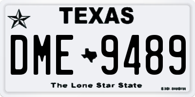 TX license plate DME9489