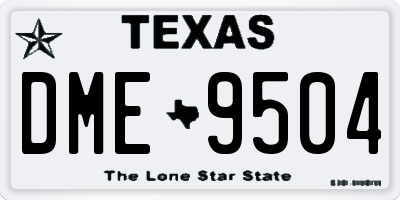 TX license plate DME9504