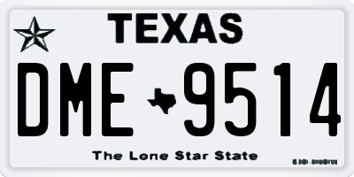 TX license plate DME9514