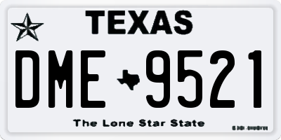 TX license plate DME9521