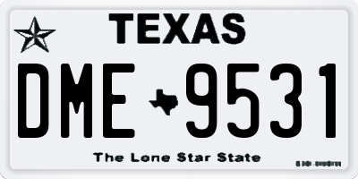 TX license plate DME9531