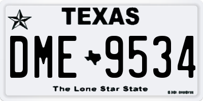 TX license plate DME9534
