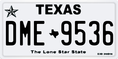 TX license plate DME9536