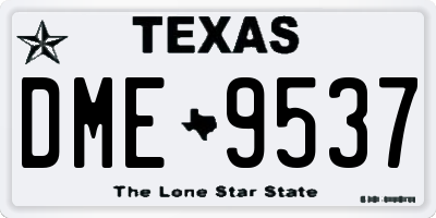 TX license plate DME9537