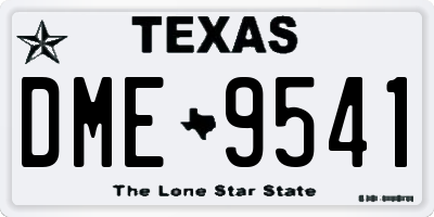 TX license plate DME9541