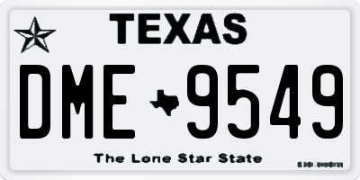 TX license plate DME9549