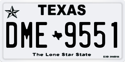 TX license plate DME9551